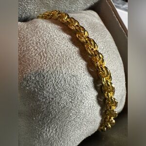 Gold over sterling silver rope Chain Bracelet